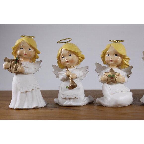 1990s Angel orchestra Christmas figurines, Angel musicians holiday home decor - Picture 6 of 10